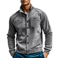 thumbnail image 1 of Dpytoraw Mens Autumn And Winter Fashion Casual Button Pocket Solid Hatless Sweater Coat Jacket, 1 of 5