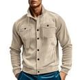 thumbnail image 1 of Dpytoraw Mens Autumn And Winter Fashion Casual Button Pocket Solid Hatless Sweater Coat Jacket, 1 of 5