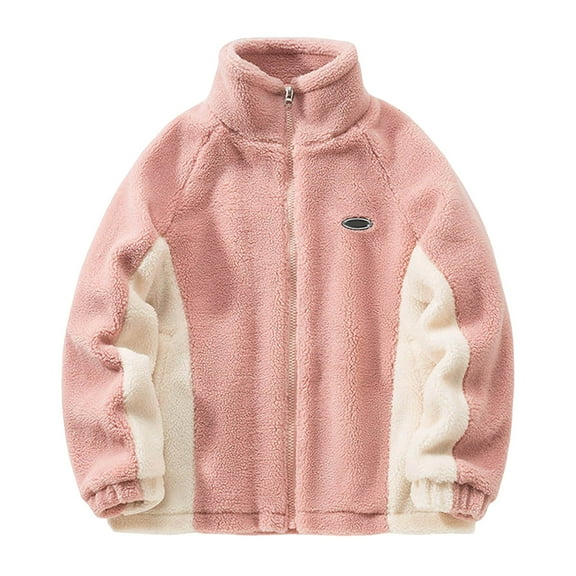 Dpytoraw Mens Autumn And Winter Fashion Casual Contrast Color Warm Thickened Long Sleeved Jacket