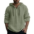 thumbnail image 1 of Dpytoraw Mens Fashion Casual Solid Color Simple Casual Button Hooded Shirt Top, 1 of 4