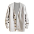 thumbnail image 1 of Dpytoraw Mens Fashion Keep Warm Coat Knit Cardigan Sweater Knit Outerwear, 1 of 4