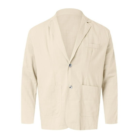 Dpytoraw Mens Fashion Leisure Light And Solid Color Pockets Lapels Buttons Suits Jackets And Tops