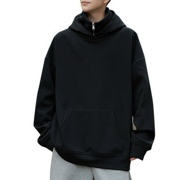 Dpytoraw Mens Hoodie Sweatshirt For Men Oversized High Neck Hooded Pullover Tops Basic Long Sleeve Shirt With Pocket Clothing