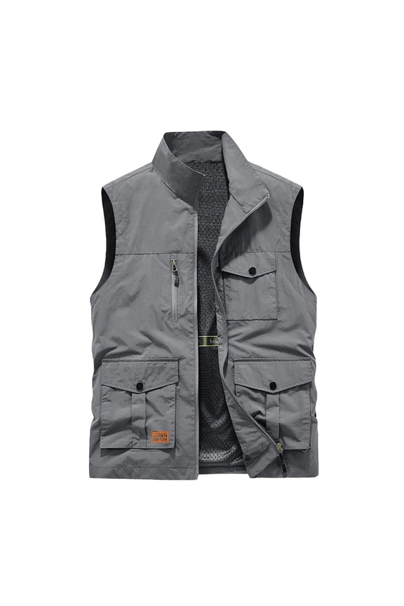 Mens Lightweight Softshell Vest Outdoor Utility Travel Vest Outerwear Sleeveless Jacket For Hiking Runing
