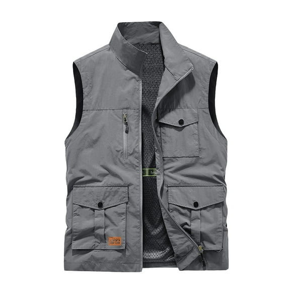Dpytoraw Mens Lightweight Softshell Vest Outdoor Utility Travel Vest Outerwear Sleeveless Jacket For Hiking Runing