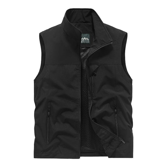 Dpytoraw Mens Sleeveless Vest Outerwear Summer Outdoors Vests Travel Photo Work Fishing Cargo Vest Pockets