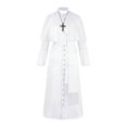 thumbnail image 1 of Dpytoraw Mens Solid Color Pastor Performance Clothes Priest Retro Performance Clothes Performance Clothes, 1 of 2