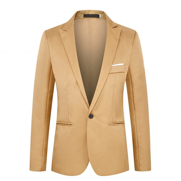 Dpytoraw Mens Suit Slim Fit One Button Solid Tuxedo Jacket Business Suits Wedding Party Homecoming Suits for Men