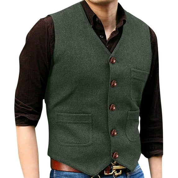 Dpytoraw Mens Suit Wedding Dress Vest Jacket