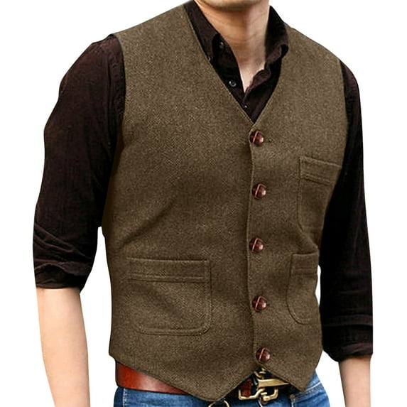 Dpytoraw Mens Suit Wedding Dress Vest Jacket