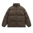 thumbnail image 1 of Dpytoraw Mens Winter Solid Color Zipper Pocket Thick Warm Padded Jacket Hoodless Coat Thick Coat, 1 of 3