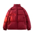 thumbnail image 1 of Dpytoraw Mens Winter Solid Color Zipper Pocket Thick Warm Padded Jacket Hoodless Coat Thick Coat, 1 of 3