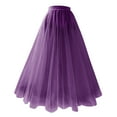 thumbnail image 1 of Dpytoraw Mesh Skirt Long Pleated Skirt Large Size Oversized Skirt A Line Skirt High Waist Slimming Skirt Stretchy Denim Skirt with Pockets Purple, 1 of 2