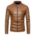 thumbnail image 1 of Dpytoraw New Men's Leather Jacket Slim Fit Border Autumn And Winter Motorcycle Casual Jacket, 1 of 3