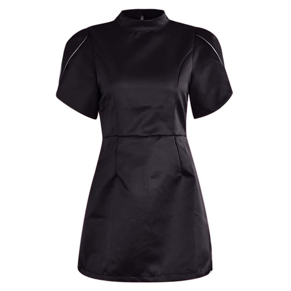 Dpytoraw New Model Half Turtleneck Short Sleeve Dress Slim High Waist Bow Skirt Women’s Sustainable Organic Cotton Dresses