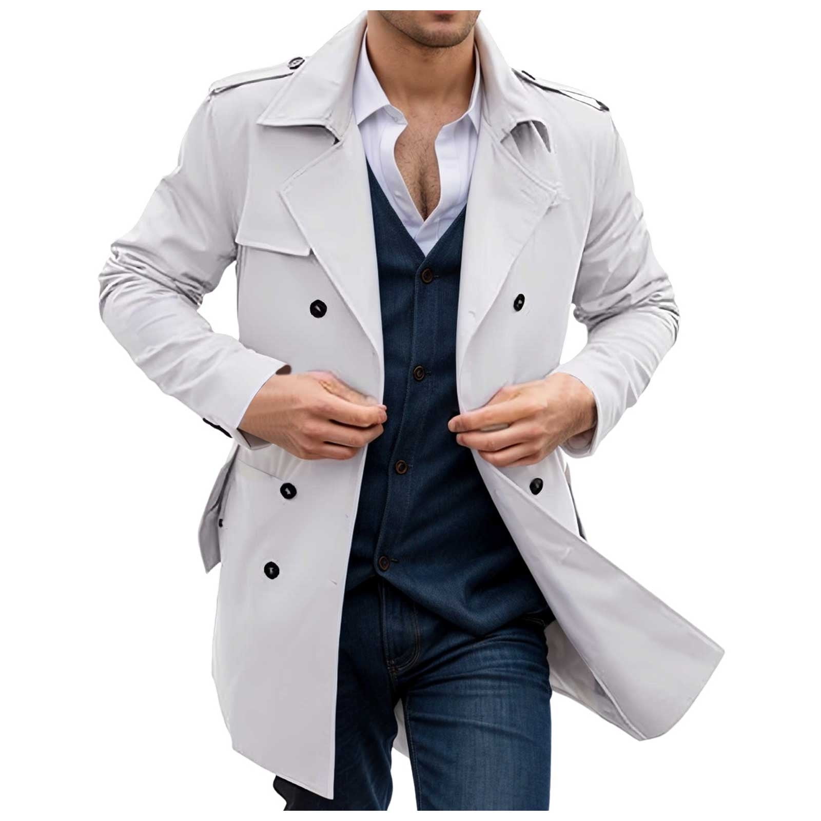 Dpytoraw New Spring And Autumn Men's Coat In The Long Double