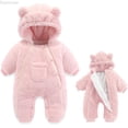 thumbnail image 1 of Dpytoraw Newborn Baby Bear Romper Outfit Suit Girls Boys Fleece Thick Jumpsuit Romper Hooded Coat Winter Warm Clothes Outwear Snowsuit Baby Boy Romper Outfit Size 0-3 Months, 1 of 3