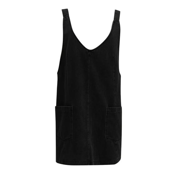 Dpytoraw Overall Dress For Women Denim Dress Suspender Pocket Adjustable Mini Dress