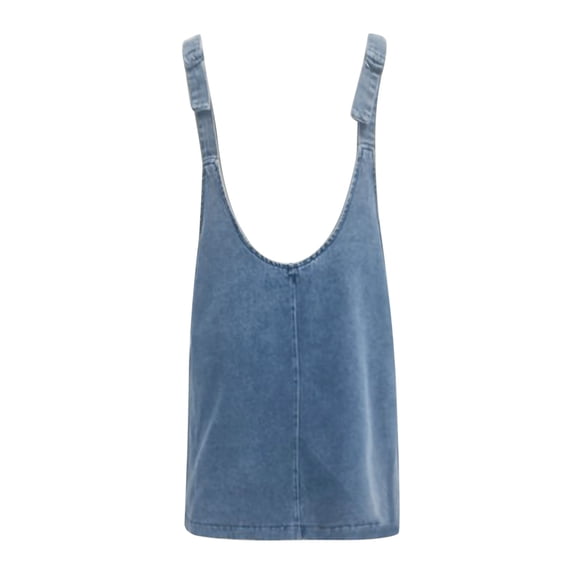 Dpytoraw Overall Dress For Women Denim Dress Suspender Pocket Adjustable Mini Dress