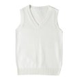 thumbnail image 1 of Dpytoraw Preppy Style V Neck Knitted Sweater Vest For Teen Girls School Casual Pullover Top, 1 of 3