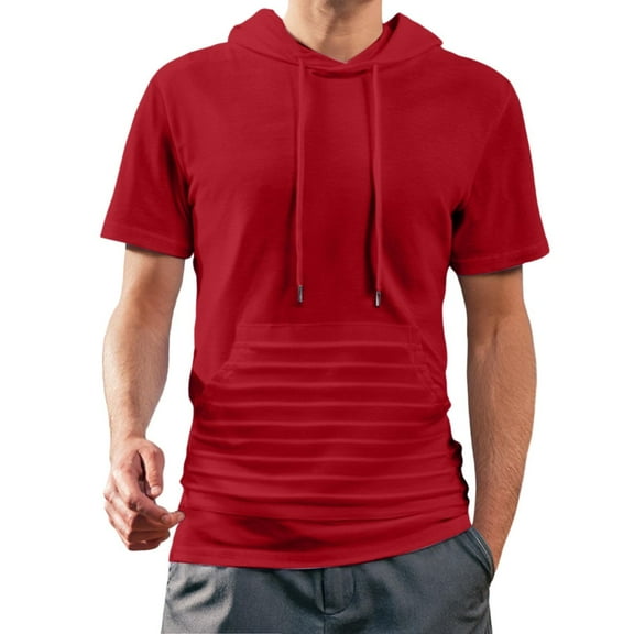 Dpytoraw Shirt T Shirt For Man Short Sleeve Outdoor Slim Fashion T Shirt Pocket T-Shirts Men Red XXL