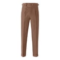 thumbnail image 1 of Dpytoraw Slim Fit Small Foot High Waist Business Solid Color Straight Leg Suit Pants Coffee, 1 of 5