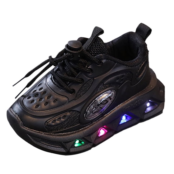 Dpytoraw Sports Luminous Breathable Casual Shoes With Light For Middle And Small Children Lightweight Soft Sole Baby Walking Shoes Size 1-1.5 Years