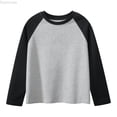 thumbnail image 1 of Dpytoraw Spring And Autumn Children's Long Sleeve T Shirt Men's And Women's Round Neck Sleeved Solid Color Long Sleeve Boys Long Sleeve T Shirts Size 4-6 Years, 1 of 4
