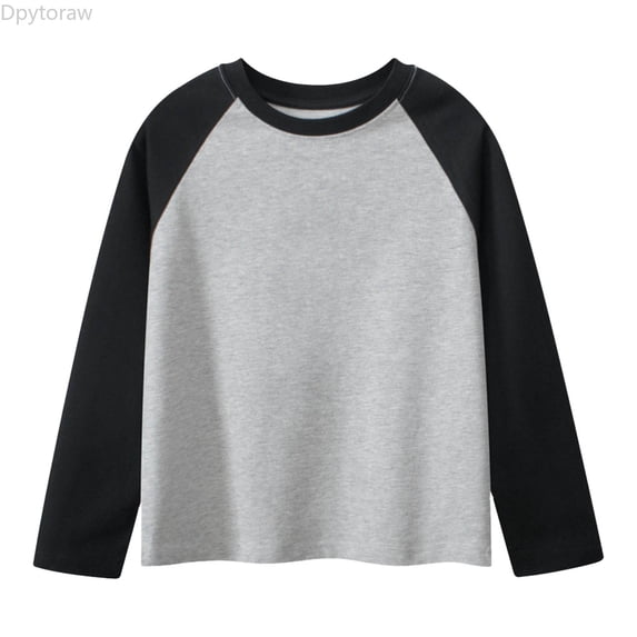 Dpytoraw Spring And Autumn Children's Long Sleeve T Shirt Men's And Women's Round Neck Sleeved Solid Color Long Sleeve Boys Long Sleeve T Shirts Size 4-6 Years