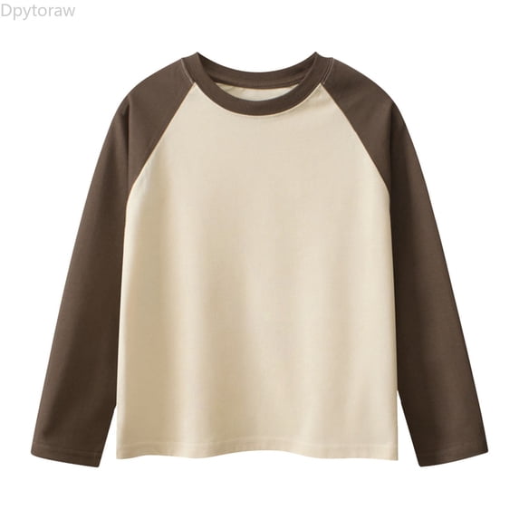 Dpytoraw Spring And Autumn Children's Long Sleeve T Shirt Men's And Women's Round Neck Sleeved Solid Color Long Sleeve Boys Long Sleeve T Shirts Size 8-10 Years
