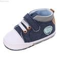 thumbnail image 1 of Dpytoraw Spring And Summer Children Baby Toddler Shoes Boys And Girls Flat Soles Light Soft Comfortable Solid Color Canvas Hook Loop Baby Walking Shoes Size Blue 1/11, 1 of 5