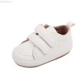 thumbnail image 1 of Dpytoraw Spring And Summer Children And Infants Toddler Shoes Boys And Girls Floor Sports Flat Soles Light And Comfortable Solid Color Hook Loop Baby Athletic Shoes Size White 6-12 Months, 1 of 5