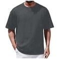 thumbnail image 1 of Dpytoraw Star Studded Sparkling Starry Sky Design Of Men Casual Loose Trendy Comfortable Round Neck Short Sleeved T Shirt Pocket T-Shirts Men Grey XL, 1 of 4