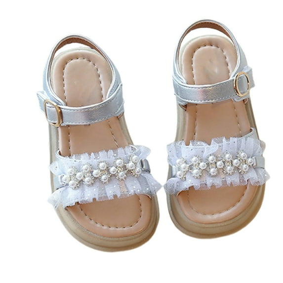 Dpytoraw Summer 2026 Pearl Water Sandals For Girls Cute Soft Bottom For Children And Babies Girls Sandals For Wedding Size 7-7.5 Years