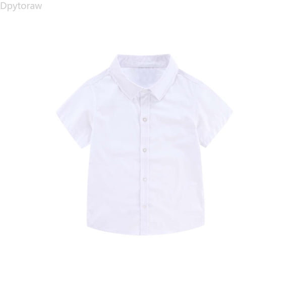 Dpytoraw Summer Boys' Children's Short Sleeved Button Down White Shirt Lightweight And Versatile Suitable For Various Occasions. Boys Long Sleeve Dress Shirts Button Down Size 16-17 Years