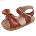 thumbnail image 1 of Dpytoraw Summer Children Infant Toddler Shoes Girls Sandals Flat Bottom Lightweight Open Toe Breathable Comfortable Solid Color Bow Hook Loop Buckle Strap Baby Sandals Size 4, 1 of 5