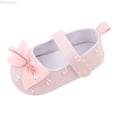 thumbnail image 1 of Dpytoraw Summer Children Infant Toddler Shoes Girls Sports Shoes Flat Bottom Lightweight Round Toe Ribbon Bow Pearl Toddler Athletic Shoes Size 4, 1 of 5