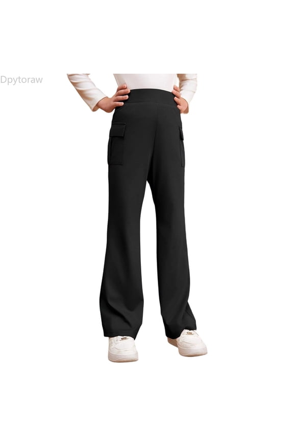 Teen Girls Dress Pants Bell Bottoms School Uniform Leggings Size 11-12 Years