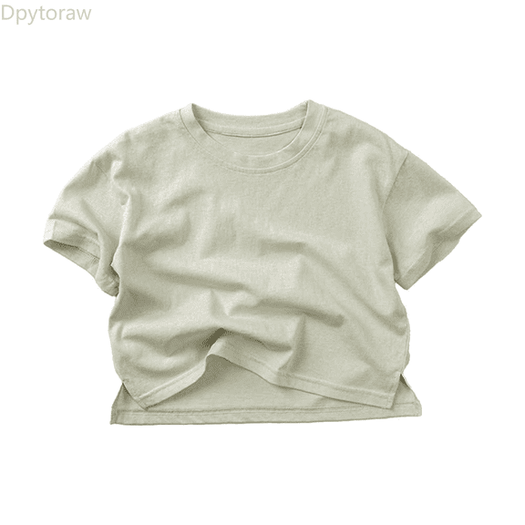 Dpytoraw Toddler Boys Girls Short Sleeve Summer Casual Tops Beach Holiday Solid Shirts T Shirt Summer Girl Tops Size Green 1-2 Years