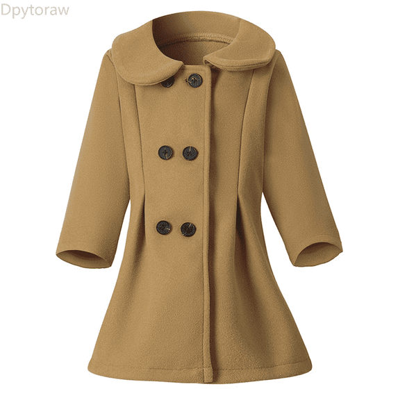 Dpytoraw Toddler Boys Girls Wool Coat Winter Warm Coat Kids Jacket Outwear Clothes Winter Toddler Girl Tops Size Brown 4-5 Years