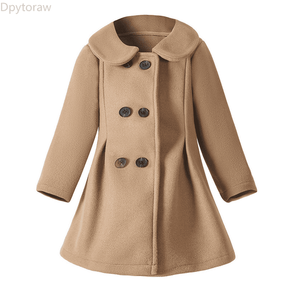 Dpytoraw Toddler Boys Girls Wool Coat Winter Warm Coat Kids Jacket Outwear Clothes Winter Toddler Girl Tops Size Yellow 3-4 Years