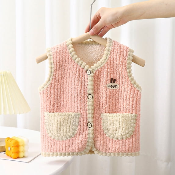 Dpytoraw Toddler Girls Boys Winter Sleeveless Warm Two Pockets Coat Jacket Autumn Clothes Size 12-18 Months