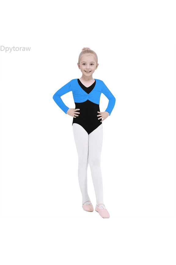 Toddler Girls Long Sleeve Solid Color Blouse Ballet Wrap Tops Velvet Dance Dress Cover Up Girls Dance Tops Size Blue 7-8 Years