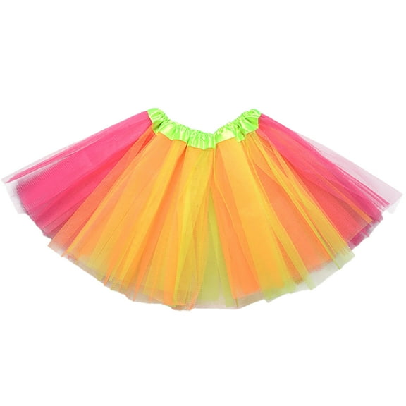 Dpytoraw Toddler Girls Rainbow Birthday Party Tutu Skirt Performance Skirt Cute Fashion Printing Skirt Size One Size