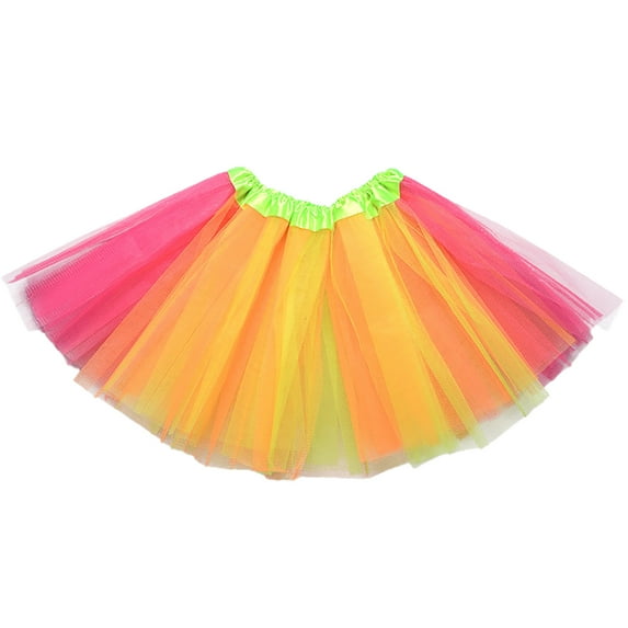 Dpytoraw Toddler Girls Rainbow Birthday Party Tutu Skirt Performance Skirt Cute Fashion Printing Skirt Size One Size