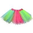 thumbnail image 1 of Dpytoraw Toddler Girls Rainbow Birthday Party Tutu Skirt Performance Skirt Cute Patchwork Color Skirt Size One Size, 1 of 4