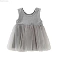 thumbnail image 1 of Dpytoraw Toddler Girls Sleeveless Holiday Party Mesh Dress Dance Party Princess Dresses Girls Sleeveless Dresses For Vacation,Gray Size 18-24 Months, 1 of 3