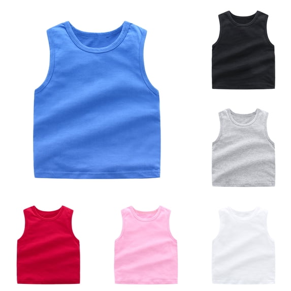 Dpytoraw Toddler Girls Solid Sleeveless Racerback Dance Tank Top,Ballet Gymnastics Tops Size 5-6 Years