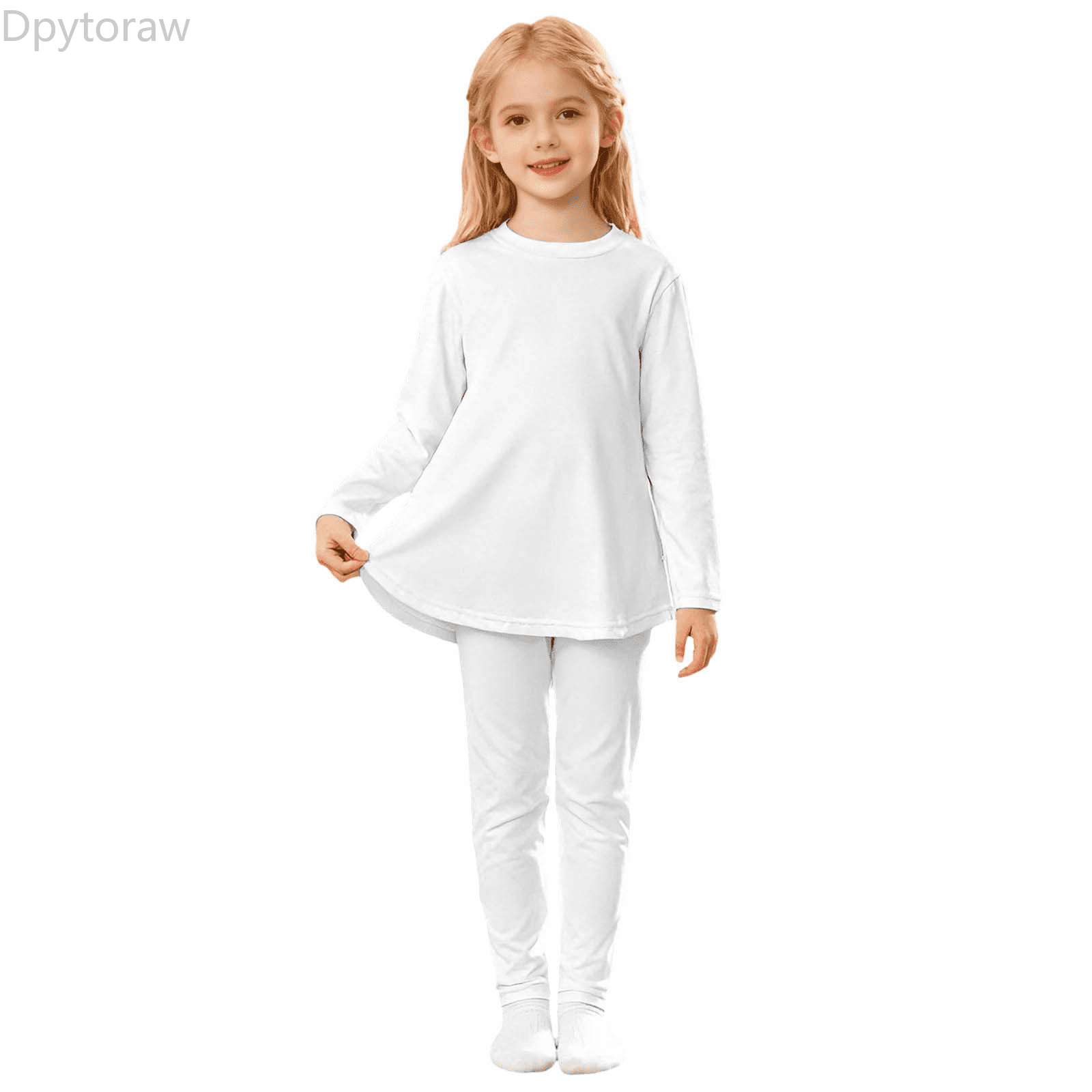 Baby Girls White Printed Party Outfit – Stylish Top with Matching Trousers (2 Piece Set)
