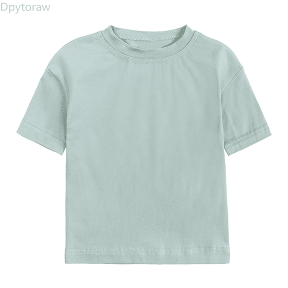 Dpytoraw Toddler Kids Baby Boys Girls Solid Basic Short Sleeve Crewneck T Shirts Tops Tee Clothes For Children Girls Tee Size Green 6-12 Months